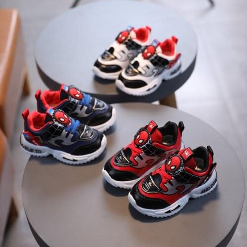 2021 Spiderman Childrens Tennis shoes Spring summer Boys Girls Casual Sports Shoes Baby Sneakers Toddler Kids Shoes 1-6 Years
