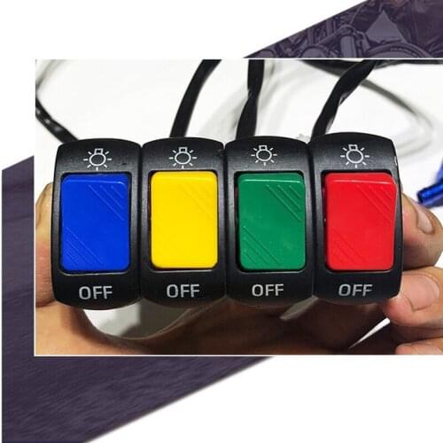 22mm ON/OFF Motorcycle Switch Push Button 12V Button Connector Handlebar Switch for ATV Electronic Bike Scooter Motorbike