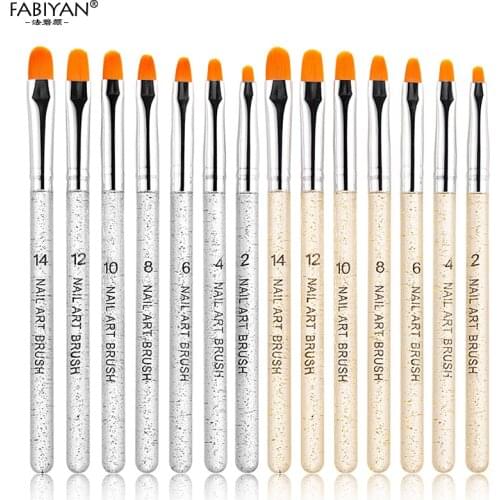 3/7Pcs Professional Manicure UV Gel Brush Pen Transparent Acrylic Nail Art Painting Drawing Brush Phototherapy Tools