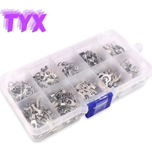 320Pcs/Box OT Terminal Non-Insulated Crimping Connector Shovel Butt ring fork Cable Wire Connector Electrical Crimping Terminal