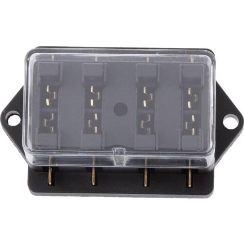 4 Way Car Truck Auto Fuse Box Holder Circuit Standard ATO +4x Fuse