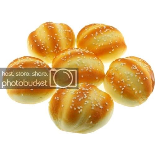 Gresorth 6 PCS Fake Cake Artificial Sesame Bread Decoration Toy Photography Prop