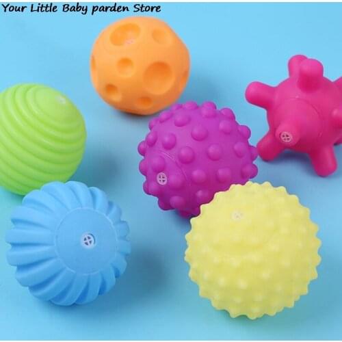 6 PCS Baby Toys Hand Grasping Children Ball Soft Toy Ball Baby Training Massage Soft Balls Multi Ball Set Senses Toy
