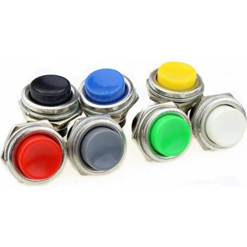 6PCS DS-212 Momentary SPST NO Red Round Cap Push Button Switch AC 125V 3A DS212