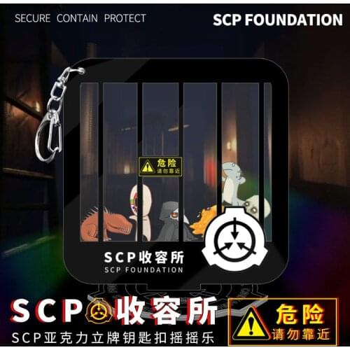 SCP Special Containment Procedures Foundation Acrylic Keychain Strap Stand Figure Display Keychain Keyring Cosplay Prop Xmas