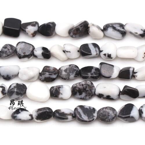 4-7mm Natural Black and White Zebra Jaspers Beads Irregular Shape Gravel Beads For DIY Bracelet Fashion Jewelry Making 15