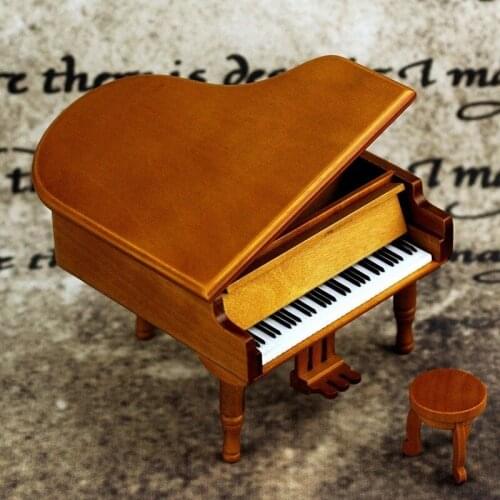 Wooden piano music box music box home decoration crafts creative send classmates teachers birthday gifts