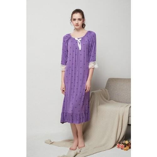 Womens Modal Cotton Nightgown Summer New Korean Long Nightdress Loose Girl Princess Nightwear Nighty Pajamas Can Be Worn Out