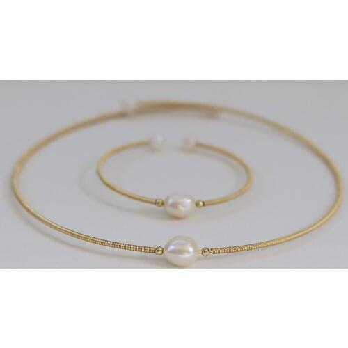 Fashion Pearl Accessory Necklace Bracelet Set Comfortable To Wear Enhance Temperament for Women Glamorous Jewelry Gift