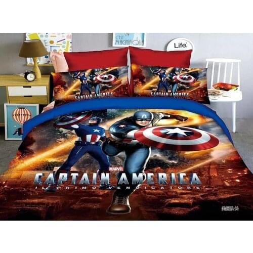 Captain America 3D Bedding Set Children Kids Baby Boys Duvet Cover Set Bedroom Bed Sheet The Avengers Home Textiles Decor Twin