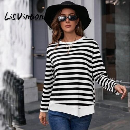 Женские полосатые футболки LisVintion China At AliExpress