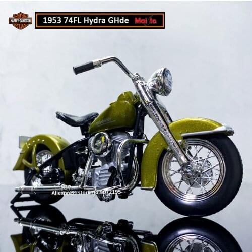 Maisto 1:18 HARLEY-DAVIDSON 1953 74FL Hydra Ghde Alloy Diecast Motorcycle Model Workable Toy For Children Gifts Toy Collection