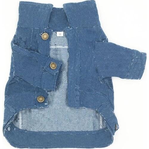 Fashion Pet Dog Clothes Jeans Small Dogs Denim Print Designer French Bulldog Jacket Windproof Puppy Clothing Pet Denim Clothes