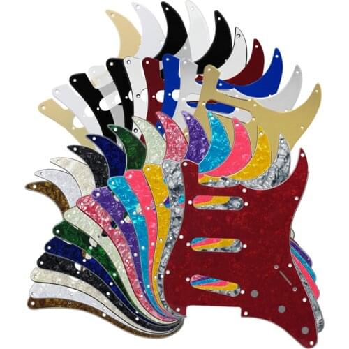 FLEOR 11 Holes SSS Guitar Pickguard Scratch Plate with Screws for US ST Modern Style Electric Guitar Parts