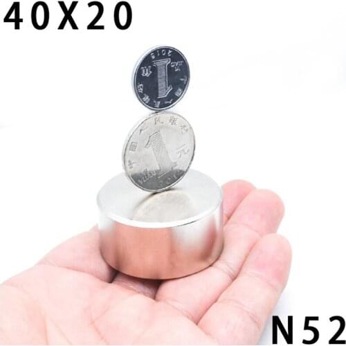 1pcs N52 40x20 mm Neodymium Magnet Round Strong Rare Earth Magnet powerful permanent magnetic