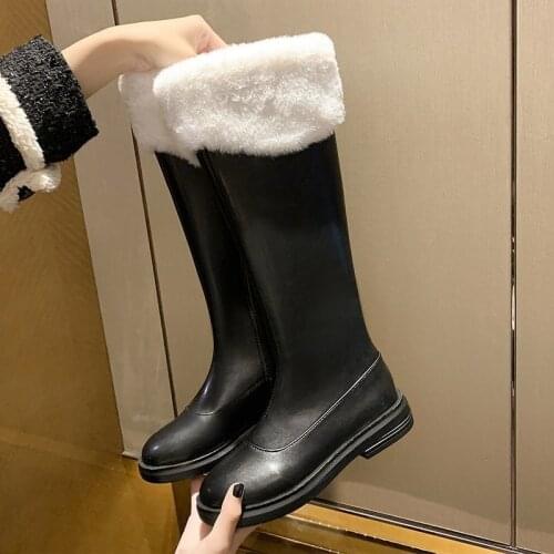 New Fashion Long Furry Snow Boots Women High Boots Women Rain Boots Outdoor Water Shoes for Female Winter brand Boots
