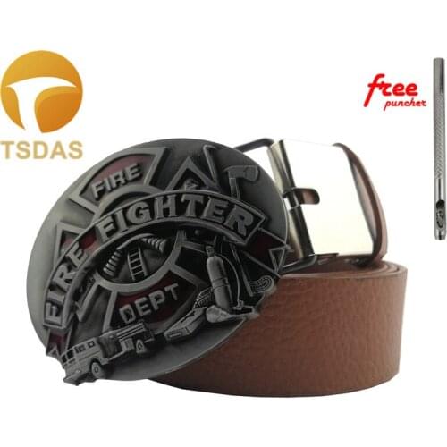 New Fashion Classical Letter Male Accesorios Belt Buckle Cool Fire Fighter Metal Belt Buckle For Men Classic New Year Gifts