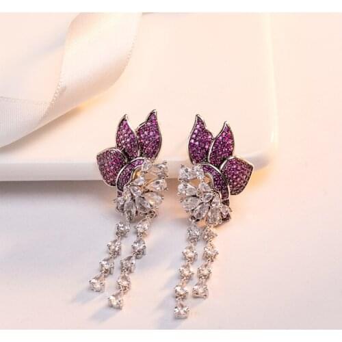 New European and American flower earrings lady exaggerated temperament alternative accessories wholesale