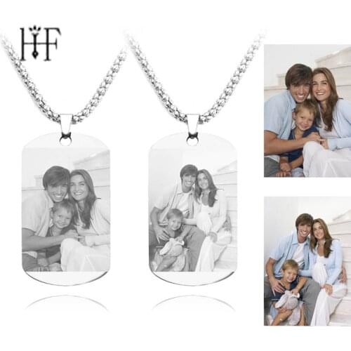 Personalized Engraved Photo Pendants Custom Necklace Photo of Child Mom Dad Loved Bijoux Valentines day Gift