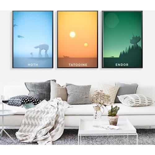 Print Vintage Art Painting Travel Movie Retro Minimalist Inspired Poster Landscape Poster Wall Art Picture