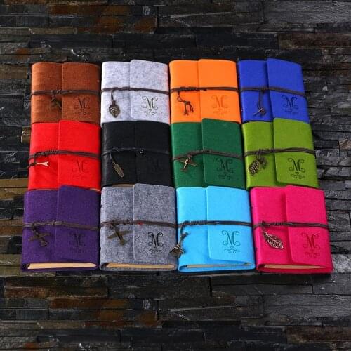 Personalize monograms Creative Felt Journals Notebooks with Metal Charm & Twine Wrapper honeymoon birthday gifts photo ablums