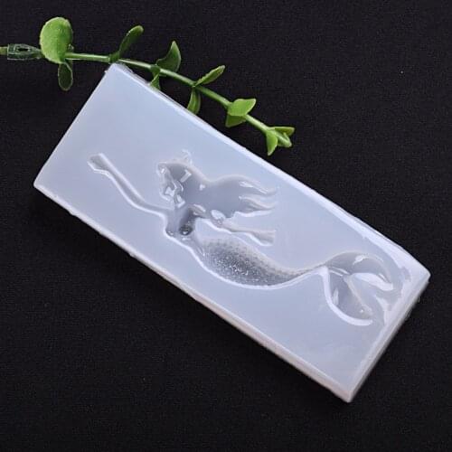 UV Resin Jewelry Liquid Silicone Mold Cartoon Mermaid Mold Resin Molds For DIY Pendant Charms Making Jewelry Gift