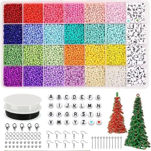 Kili 12000 Glass Beads Alphabet Beads AZ and Heart-Shaped Beads Kit, For DIY Jewelry Making/Bracelet/Necklace
