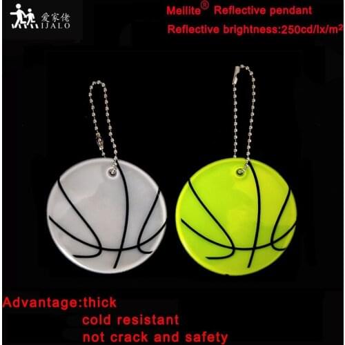 MEILITE 250 candle lights Reflective basketball fashion pendant charm bag accessories key ings For traffic safety use