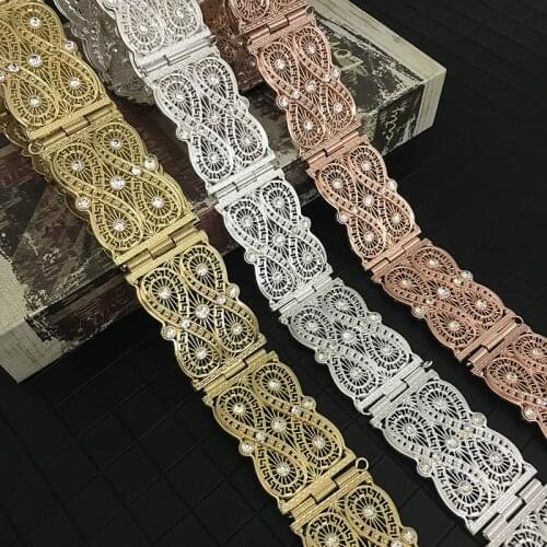 The latest Moroccan style body jewelry belly chain fashion long sleeve ladies wedding dress Great Wall grain metal belt