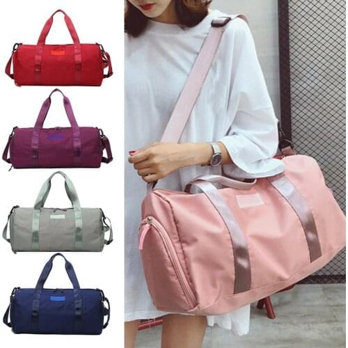 Women Sports Bag Dry Wet Handbag Large Capacity Cylinder Bag for Travelling Fitness ASD88