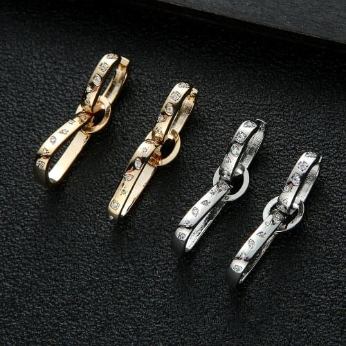 ICEDOUT CUBAN Link Chain Earrings For Women Wedding Party Dubai Bridal Jewelry boucle d'oreille femme Gift Jewelry e9681