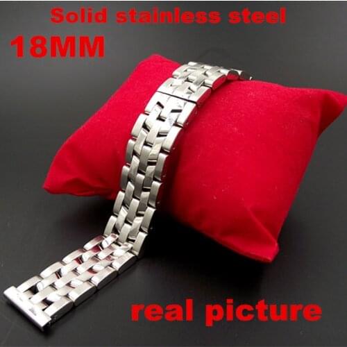 New arrived - 1PCS High quality 18MM Solid Stainless Steel links Watch band Watch strap silver color - 110301