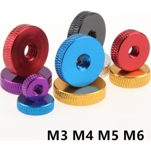10pcs Aluminum Hand Nut M3 M4 M5 M6 aluminum Knurled Thumb Nut For RC Model Parts anodized 11 mixed colors
