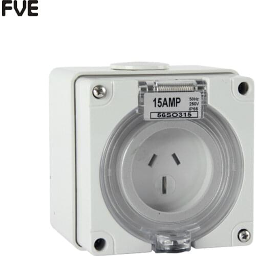 *10A/15A single phase 3 round pin weather protected socket IP66 56SO310,56SO315