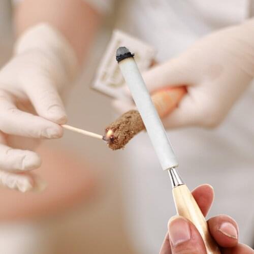 2pcs Wooden Handle Moxa Roll Therapy Accupuncture Sticks Anti-scalding Moxa Stick Extender Moxibustion Tool Moxibustion Supply