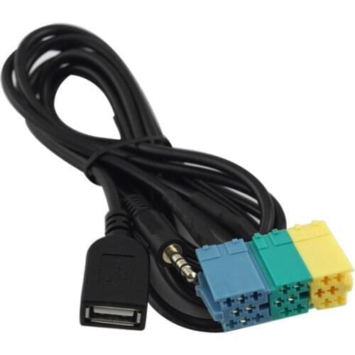 2 In 1 3.5MM & USB Plug Car Audio Adapter Car Video Audio Adapter Cable Car AUX Line For Hyundai / Kia Car Accessories
