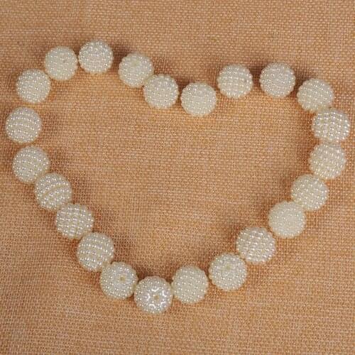 30 PCS 14 mm ivory imitation pearl round beads jewelry manufacturing with detachable waxberry internal hole