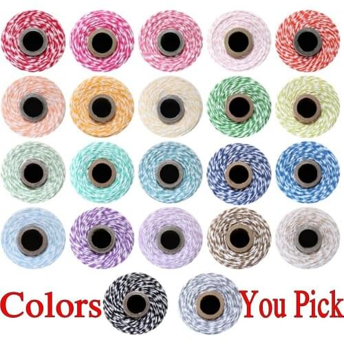 5 Spools (110 yard/spool) Mixed Colors Cotton Bakers Twine Bulk,Black Pink Red Green Blue Grey Gold Silver String,Cords,Rope
