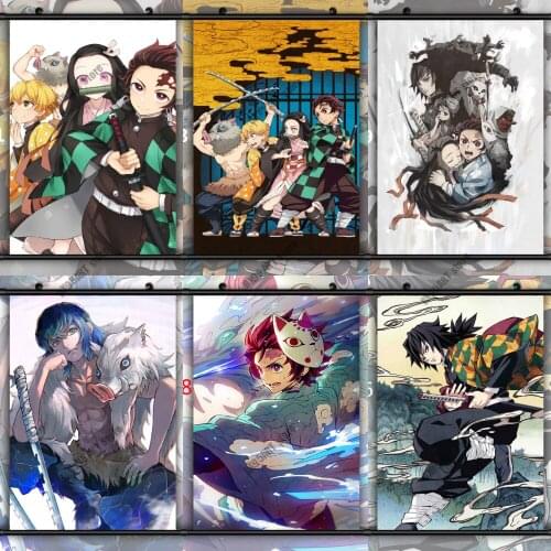 Diamond Embroidery Anime Demon Slayer Diamond Painting Cross Stitch Kits Full Round Drill Mosaic Kids Room Decoration Gift