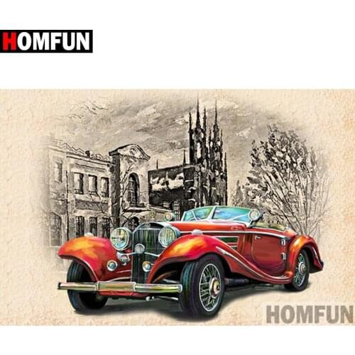HOMFUN Full Square/Round Drill 5D DIY Diamond Painting "Car scenery"Embroidery Cross Stitch 5D Home Decor A01671