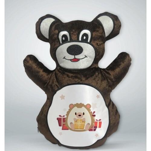 BK Gift Cute Hedgehog Design Brown Teddy Bear Yastık-5