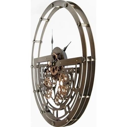 Large Retro Wall Clock Metal Wall Watches Silent Clocks Vintage Home Living Room Decorative Creative Industrial Style Zegary