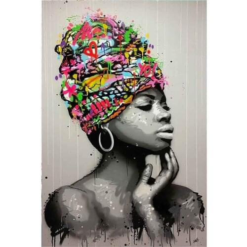 Black White African Nude Woman DIY Cross Stitch Embroidery 11CT Kits Needlework Craft Set Cotton Thread Printed Sale