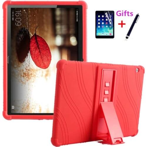 Colorful Silicon Case For Huawei MediaPad T3 10 AGS-L09 AGS-L03 9.6 inch cover for Honor Play Pad 2 9.6 tablet stand cases+film