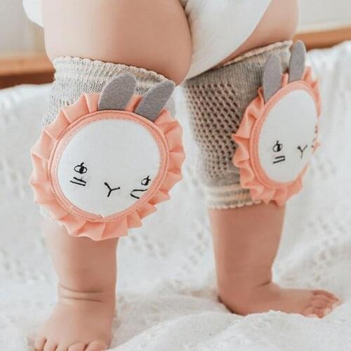 Baby Kneecap Pattern Bunny Puppy Lion Summer Childrens Cotton Knee Pad Baby Crawling Knee Pads Mesh Breathable Protector 0-3T