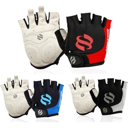 Breathable Half Finger Gloves Men Women Bike Equipment Outdoor Sports Gloves Anti-skid Bicycle Cycling Gloves Shock Absorption