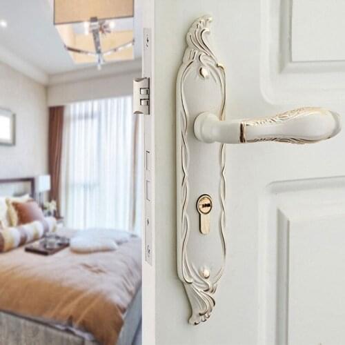 European luxury Ivory indoor mute room mechanical lock 58 lock body handle door lock