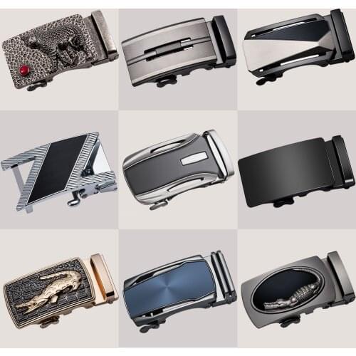 Men Alloy Automatic Belt Buckle Leather Belts Ratchet Business Waistband Buckles 3.5cm Width Belt Automatic Buckle Head DiBanGu