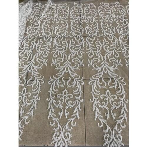 Latest Design French Net Lace Fabric High Quality African Tulle Lace With beads J-318689 Nigerian Lace Fabric For Wedding