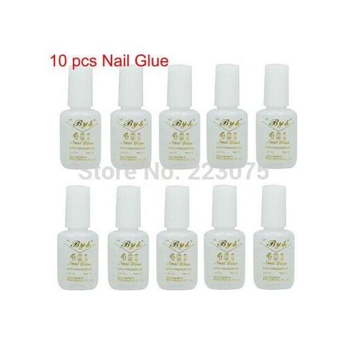 New 10 PCS X 10G NAIL ART PROFESSIONAL BYB STRONG GLUE for Tips Decoration SET